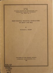 Cover of: Post-cranial skeletal characters of Bison and Bos