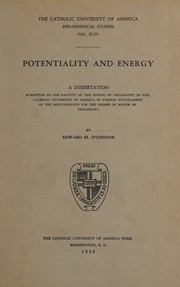 Front cover of Potentiality and energy by Edward M. O'Conner