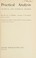 Cover of: Practical analysis;