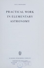 Front cover of Practical Work in Elementary Astronomy by M. G. J. Minnaert
