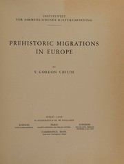 Cover of: Prehistoric migrations in Europe.