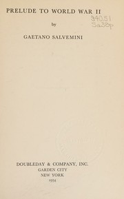 Cover of: Prelude to World War II