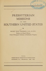 Cover of: Presbyterian missions in the southern United States