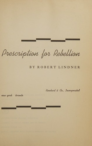 cover of Prescription for rebellion