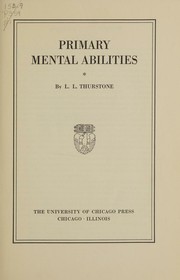 Cover of: Primary mental abilities