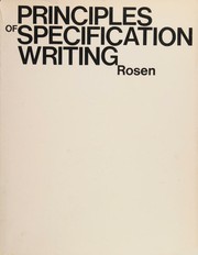 cover of Principles of specification writing