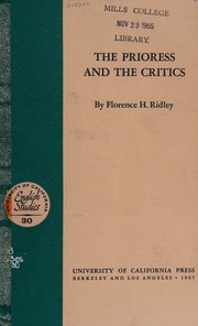 Cover of The Prioress and the critics by florence h. ridley