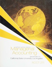 Cover of: Managerial accounting
