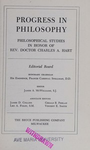 Front cover of Progress in philosophy by J. A. McWilliams