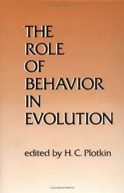 Cover of: The Role of behavior in evolution