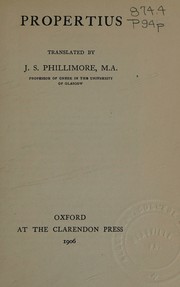 Cover of: Propertius