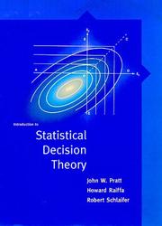 Cover of: Introduction to statistical decision theory by Pratt, John W.