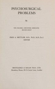 Cover of Psychosurgical Problems by fred a. mettler