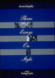 Cover of: Three essays on style by Erwin Panofsky