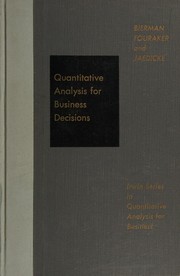 Cover of: Quantitative analysis for business decisions