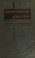 Cover of: Quantitative analysis: methods of separation and measurement.