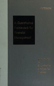 Cover of A quantitative framework for financial management by David E. Peterson