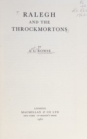 Cover of: Ralegh and the Throckmortons