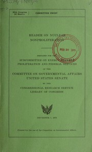 Cover of: Reader on nuclear nonproliferation