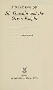 Cover of: A reading of Sir Gawain and the Green Knight
