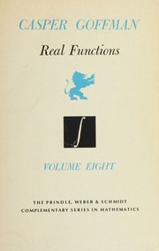 Cover of: Real functions by Casper Goffman, Casper Goffman