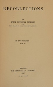 Cover of: Recollections / by John viscount Morley