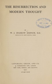 Cover of: The Resurrection and modern thought