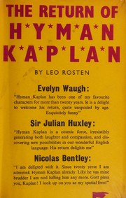 Cover of: The Return of Hyman Kaplan
