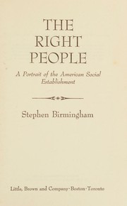Cover of: The right people: a portrait of the American social establishment