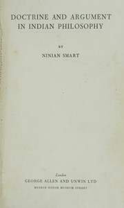 Cover of: Doctrine and argument in Indian philosophy