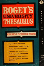 Cover of: Roget's university thesaurus.