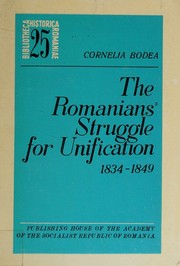 Cover of The Romanians' struggle for unification--1834-1849 by cornelia bodea