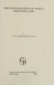 Cover of: The Romanization of Africa proconsularis