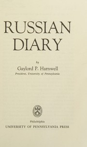 Front cover of Russian diary by G. P. Harnwell