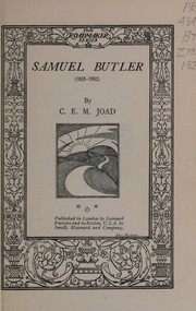 Cover of: Samuel Butler (1835-1902)