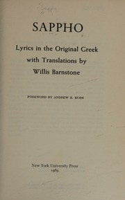 Cover of: Sappho. Lyrics in the Original Greek.