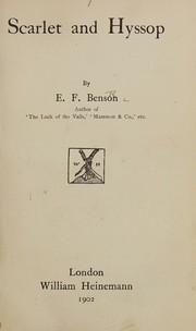Cover of: Scarlet and hyssop