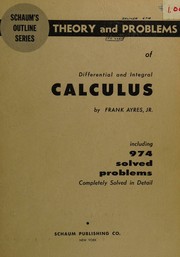 Cover of: Schaum's outline of theory and problems of differential equations by Frank Ayres, Frank Ayres