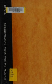 Cover of: Schleiermachers Reden über die Religion und ihre Nachwirkungen auf die evangelische Kirche Deutschlands