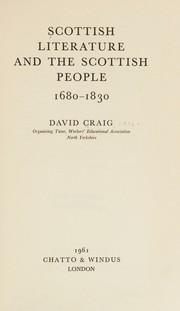 Cover of: Scottish literature and the Scottish people, 1680-1830