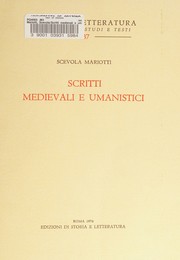 Cover of: Scritti medievali e umanistici