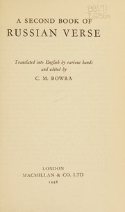 Cover of: A SECOND BOOK OF RUSSIAN VERSE.