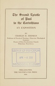 Cover of: The Second epistle of Paul to the Corinthians: an exposition