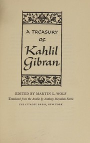 Cover of A Second Treasury of Kahlil Gibran