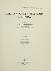 Cover of: Seismo-acoustic methods in mining.