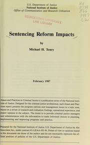 Cover of: Sentencing reform impacts