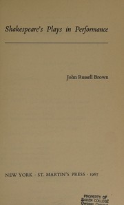 Cover of: Shakespeare's plays in performance