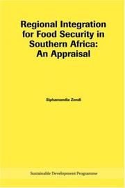 Cover of: Regional integration for food security in southern Africa: an appraisal