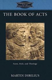 Cover of: The Book of Acts: Form, Style, and Theology (Fortress Classics in Biblical Studies)