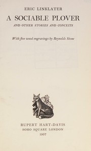 Cover of: A Sociable Plover & Other Stories and Concieits